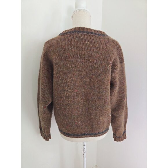 Geoffrey Beene Wool Vintage Argyle Preppy Crew Brown USA Sweater Womens Size M - Picture 9 of 11